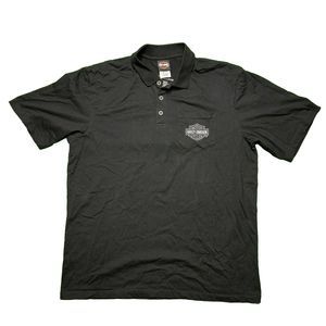 Harley Davidson Short Sleeve Polo Shirt Size XL Black Bumpus Memphis, TN
